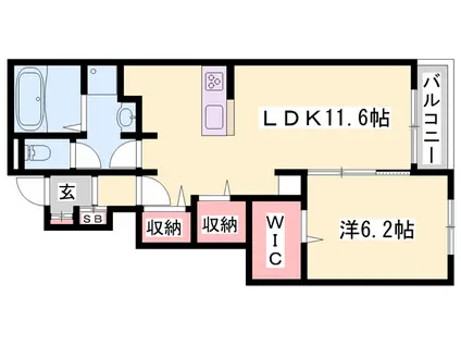ラティオス(1LDK/1階)の間取り写真