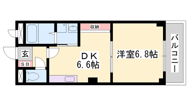 リヴィエール(1DK/2階)の間取り写真