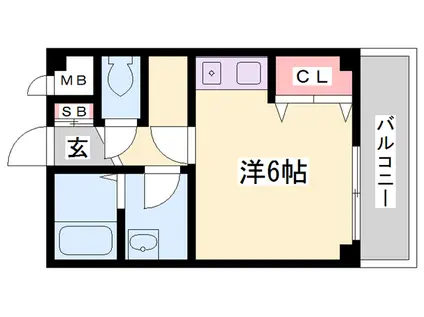モンテメール(1K/1階)の間取り写真