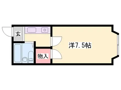 サンハイツ八代(1K/1階)の間取り写真