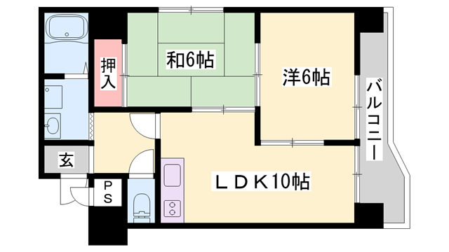ロイヤルコーポ東雲(2LDK/7階)の間取り写真