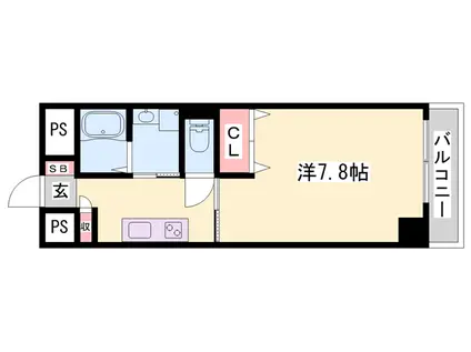 インタービレッジ土山(1K/2階)の間取り写真
