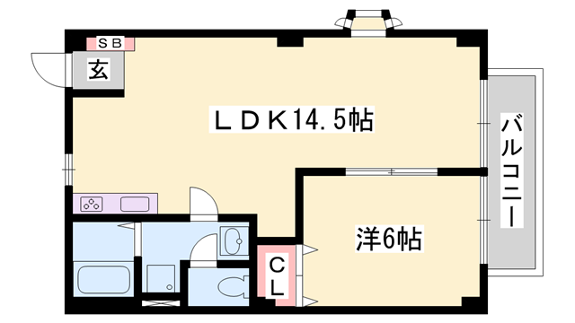 エスポワール御立 A棟(1LDK/1階)の間取り写真