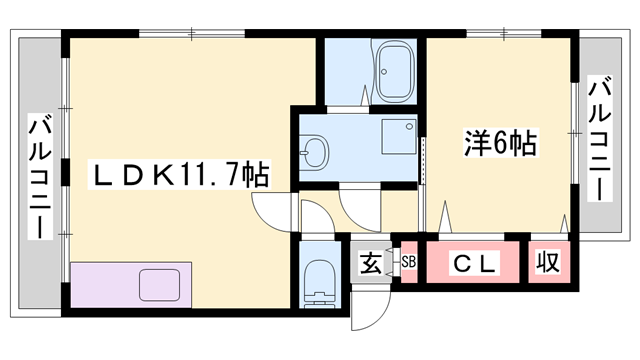 ファミールT(1LDK/2階)の間取り写真