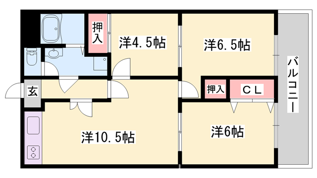 メゾンやすむろ(3LDK/2階)の間取り写真