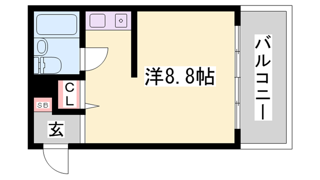 ヴィラフォーシーズン(ワンルーム/2階)の間取り写真