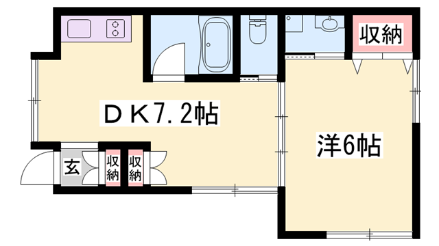 シュシュ恵比須(1DK/1階)の間取り写真