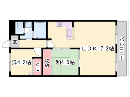 アクティブライフ(2LDK/4階)の間取り写真