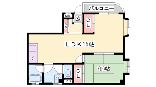 寿ハイツ(1LDK/3階)の間取り写真