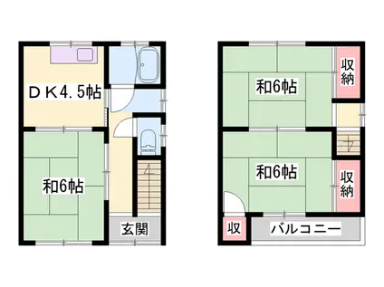 山陽本線 姫路駅 徒歩15分 2階建 築39年(3DK)の間取り写真