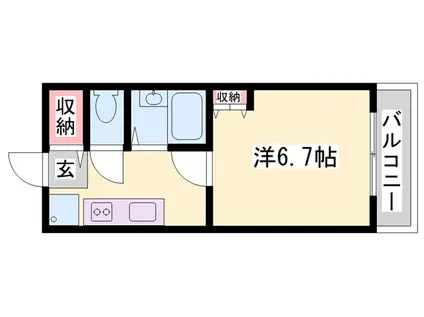 ジュネス城北新町3(1K/1階)の間取り写真