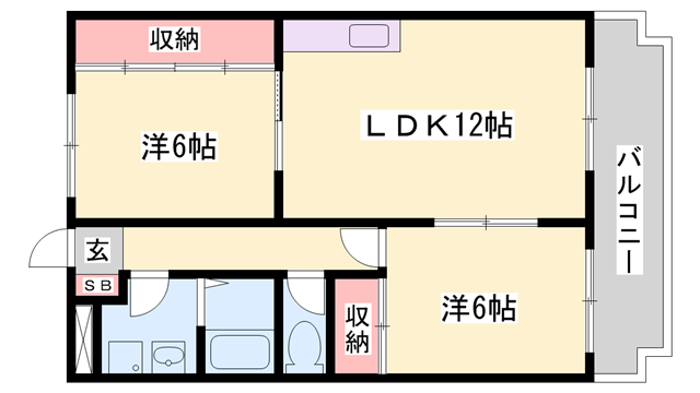 エルタウン(2LDK/2階)の間取り写真