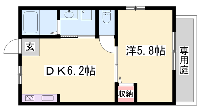 メゾンシズ(1DK/1階)の間取り写真