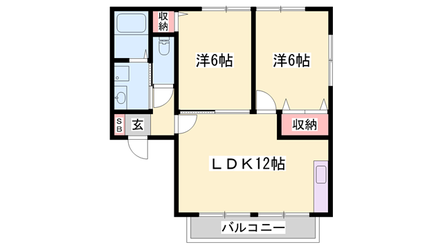 クラスティーナ(2LDK/2階)の間取り写真