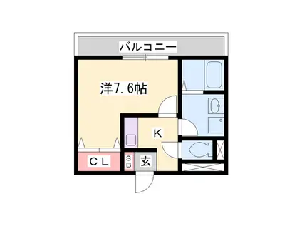 ラフィネ(1K/2階)の間取り写真