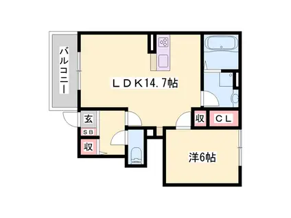 ブリック フェアリー3(1LDK/1階)の間取り写真