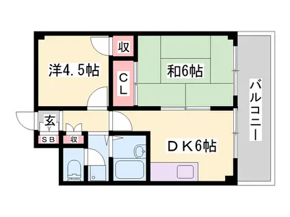 第14サンライズイトウ(2DK/1階)の間取り写真