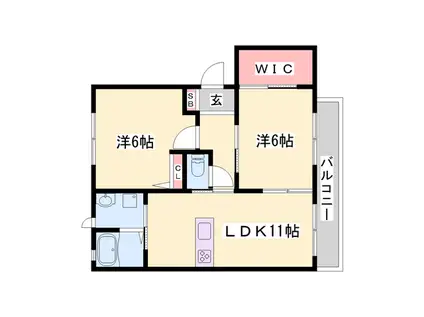 パストラル堂本(2LDK/1階)の間取り写真