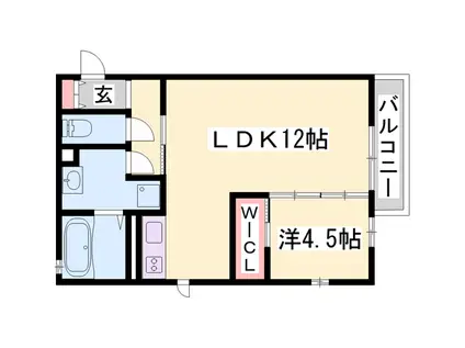 アムール(1LDK/2階)の間取り写真
