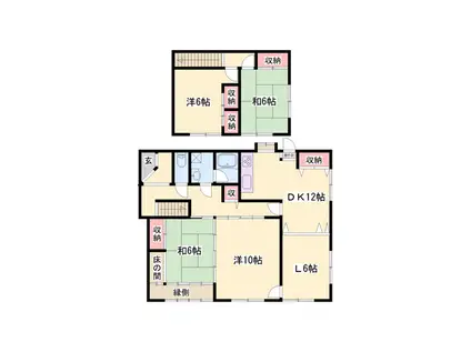 山陽本線 相生駅(兵庫) 徒歩12分 2階建 築39年(4LDK)の間取り写真