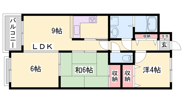 アインツ曽根(3DK/3階)の間取り写真