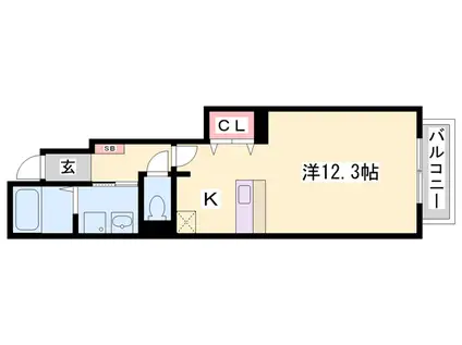 クレメント・アイ(1K/1階)の間取り写真