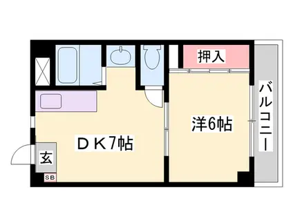 ファーストイン広畑(1DK/8階)の間取り写真