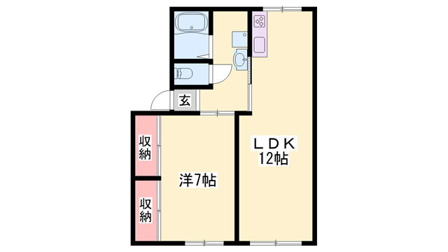 クレール(1LDK/1階)の間取り写真