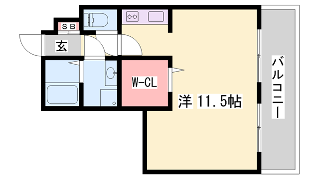 シャレーコート(1K/3階)の間取り写真