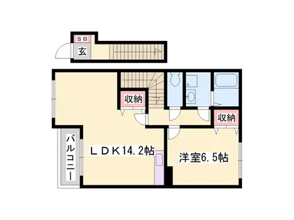 メゾンミルキーウェイⅡ(1LDK/2階)の間取り写真