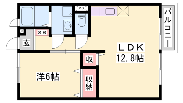 コーポモトカワⅡ(1LDK/2階)の間取り写真