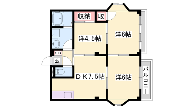 エルダー佐々木2(3DK/1階)の間取り写真