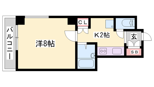 ルークレジデンス姫路Ⅲ(1K/5階)の間取り写真