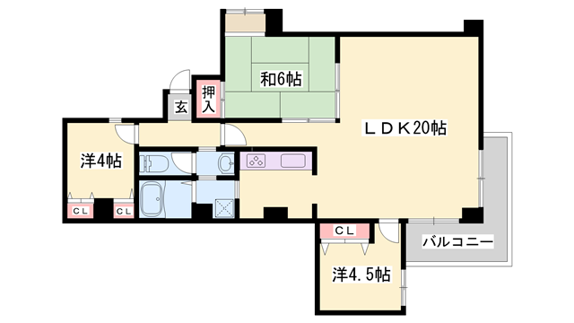 メゾン富士才(3LDK/3階)の間取り写真