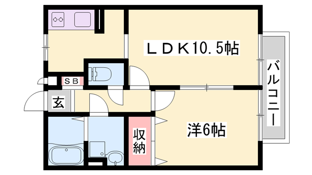 デスパシオ(1LDK/2階)の間取り写真