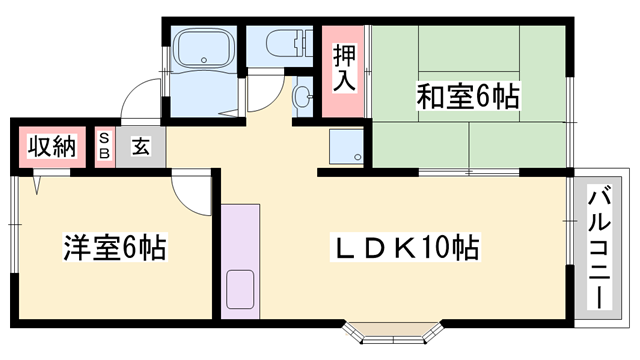 ピュアリティー21(2LDK/2階)の間取り写真