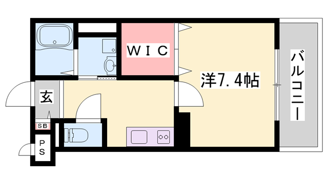 MISTRAL神屋町Ⅲ(1K/4階)の間取り写真