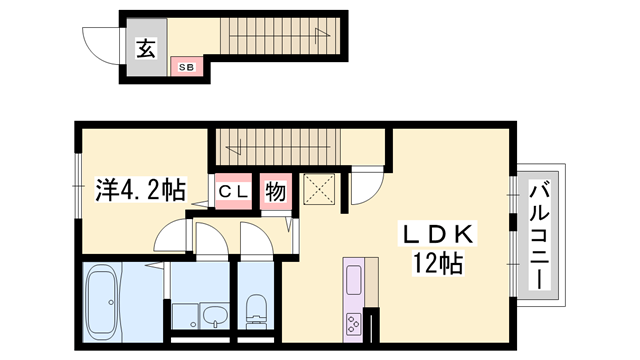 アゼリア宮上 A棟(1LDK/2階)の間取り写真