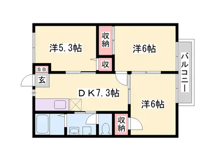 メゾン白国2号(3DK/1階)の間取り写真