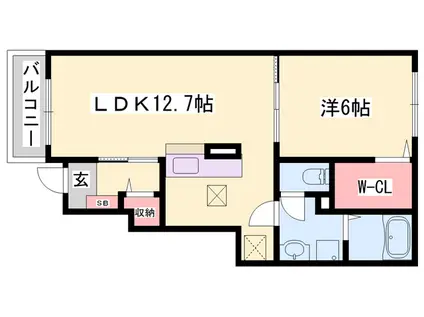エスペランサ天神Ⅱ(1LDK/1階)の間取り写真