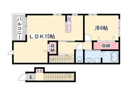 ジェルメ・ネオ4(1LDK/2階)の間取り写真