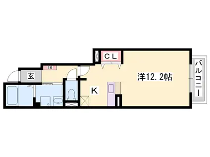 ハーベストスクエア壱番館(1K/1階)の間取り写真