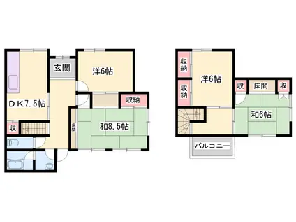 播但線 京口駅 徒歩15分 2階建 築42年(4DK)の間取り写真