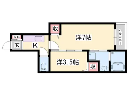 アサノ・モノカーメラ(1SK/1階)の間取り写真