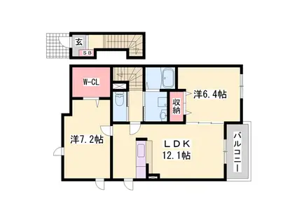ブリーゼⅠ(2LDK/2階)の間取り写真