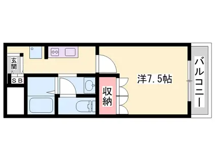 デフィーメゾン(1K/1階)の間取り写真