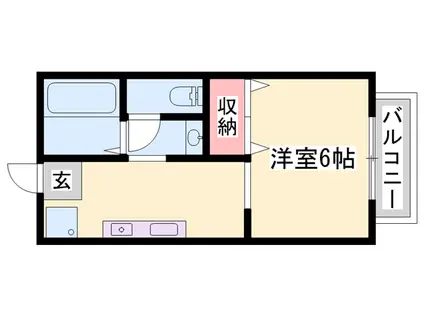 メゾンヤクシ(1K/1階)の間取り写真