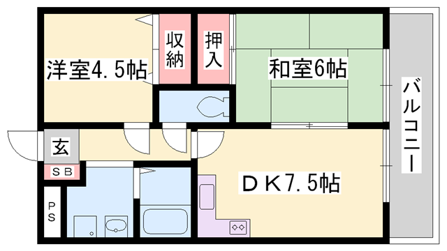 サンシャイン佐野(2DK/3階)の間取り写真