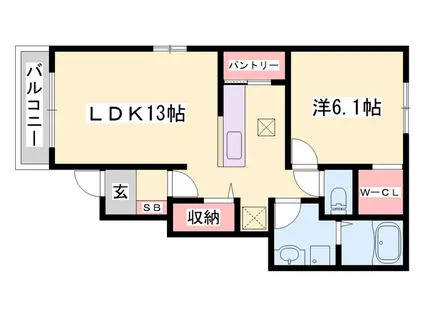 シエル・エトワールⅡ(1LDK/1階)の間取り写真