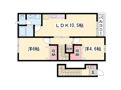 グランスクエアⅡ(2LDK/2階)の間取り写真